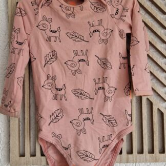 074 80 - Hema romper oudroze hertjes (0325nic)