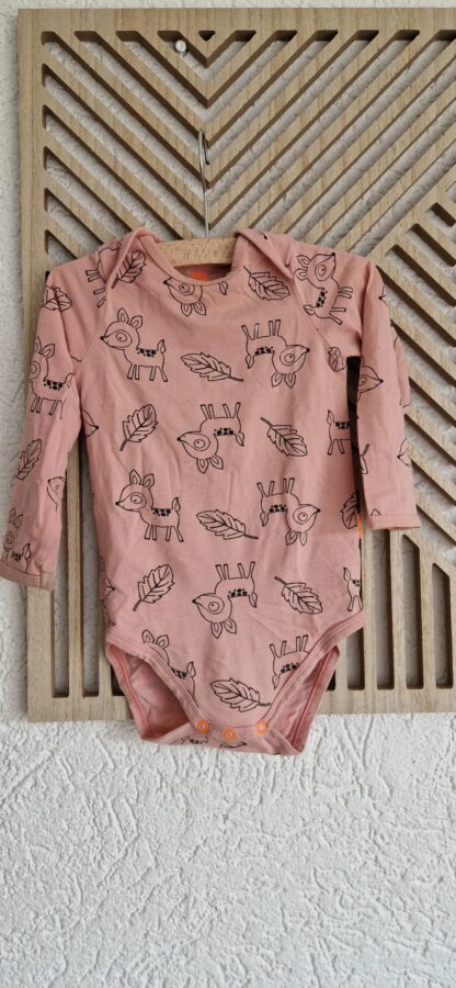 074 80 - Hema romper oudroze hertjes (0325nic)