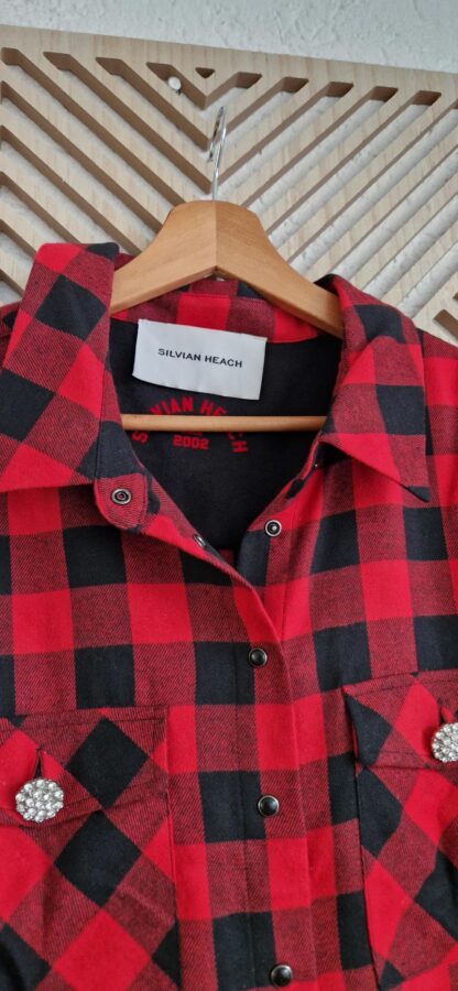 46 - Silvian Heach blouse geblokt rood zwart (0325meg3) - Afbeelding 5