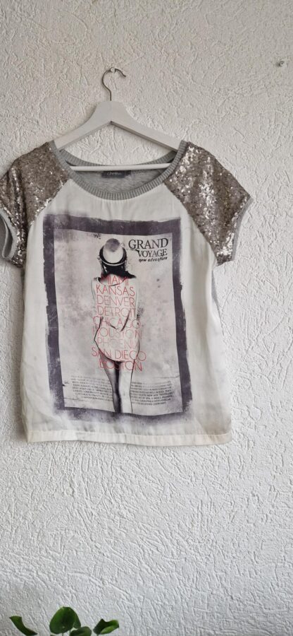 S - Geisha shirt glad print lovertjes (0424meg4)