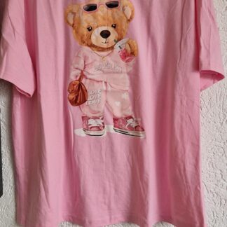 S - Shein roze shirt teddybeer nieuw (0425meg4)