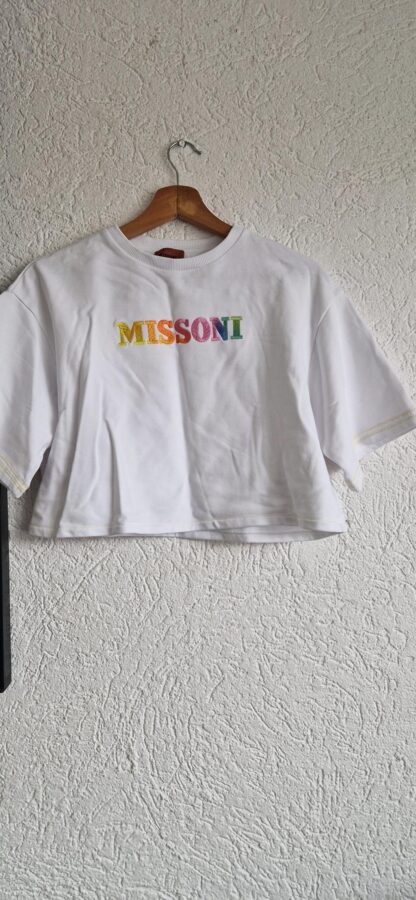 164 - Missoni crop truitje wit print (0425meg4)