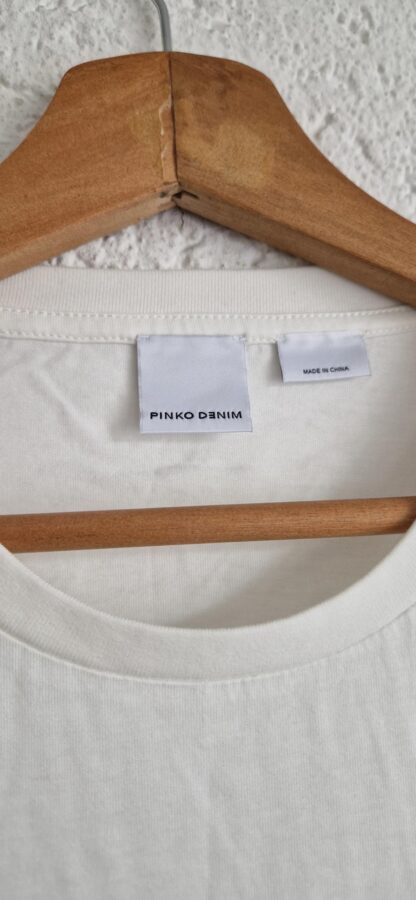 S -  Pinko Quentin logo birds Ricamato t-shirt print white nieuw (0425meg4) - Afbeelding 5