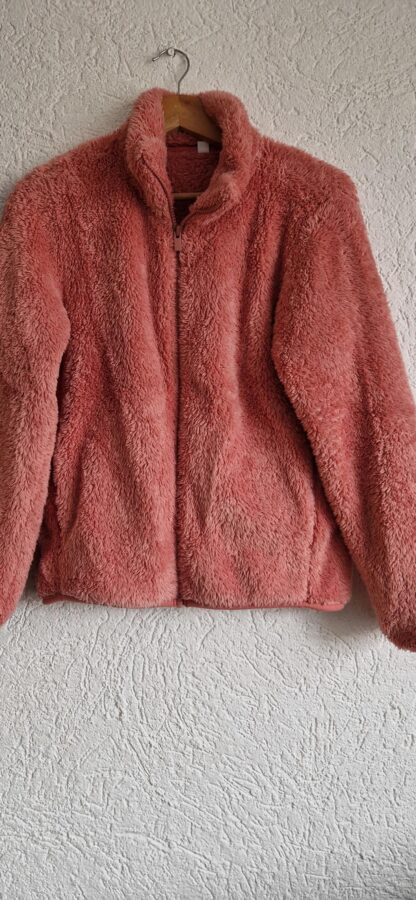 XS oversized - Uniqlo fleece jas/jack roze (0425meg4)
