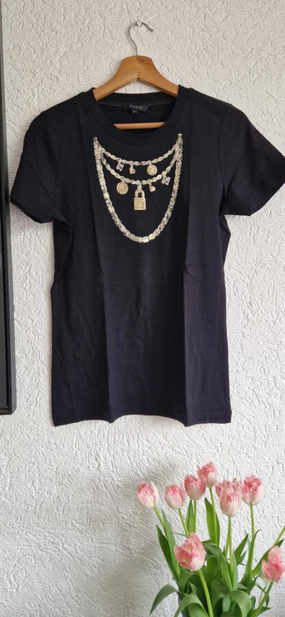 34 - Nikkie shirt zwart print ketting (0425meg5) - Afbeelding 2