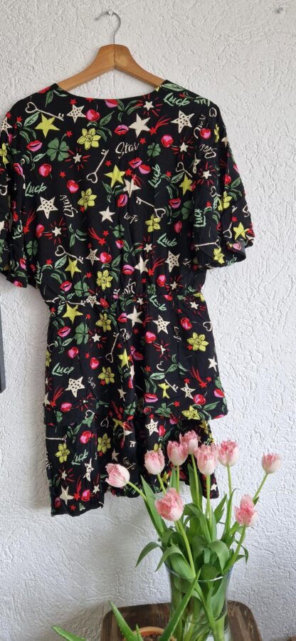 M - Liu Jo jurk zwart print viscose (0425meg5) - Afbeelding 7