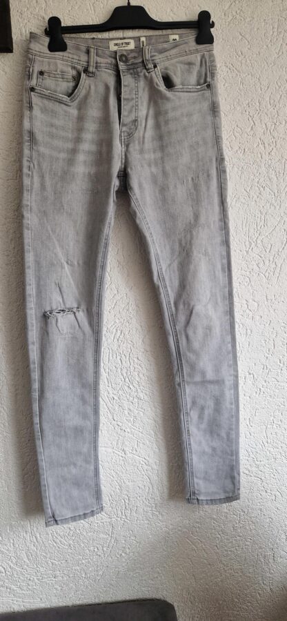 29/34 - Jack & Jones jeans grijs knie scheur (0525man2)