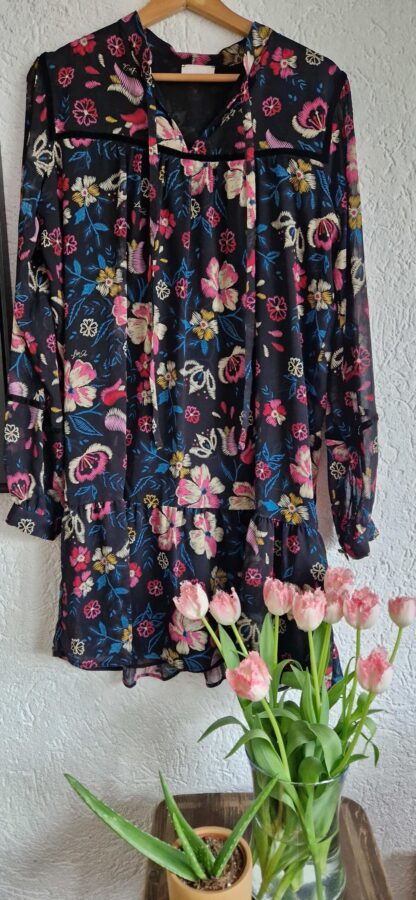 40 - Liu Jo wijd jurkje bloemen zwart kleurrijk (0525meg6) - Afbeelding 2
