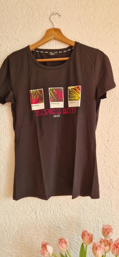 L - Liu Jo shirt zwart print (0525meg6)
