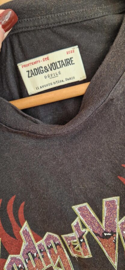 XS - Zadig & Voltaire shirt zwart print (0525meg6) - Afbeelding 4