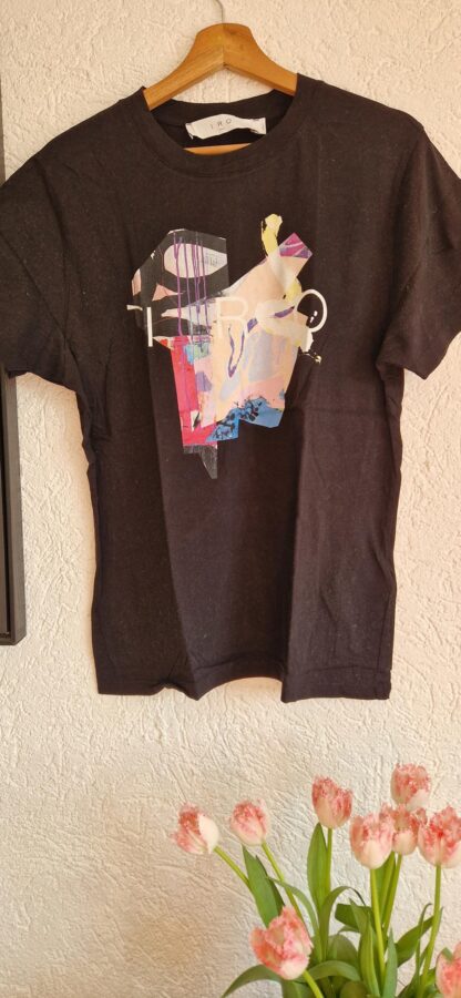 S - IRO Paris shirt zwart print (0525meg6)