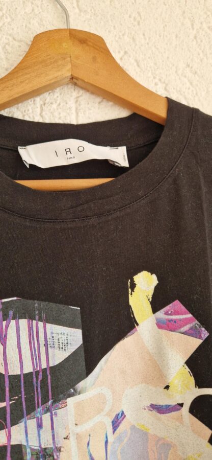 S - IRO Paris shirt zwart print (0525meg6) - Afbeelding 4