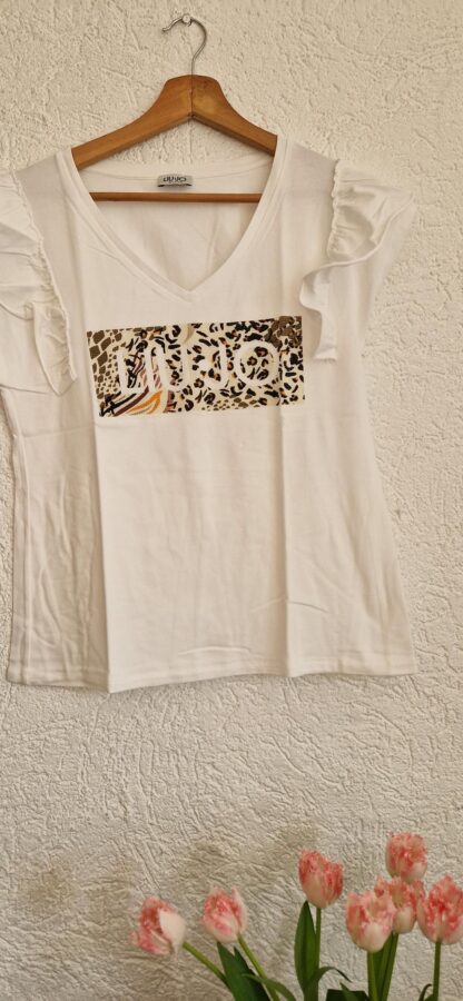 S/M - Liu Jo shirt wit print in steentjes (0525meg5) - Afbeelding 3