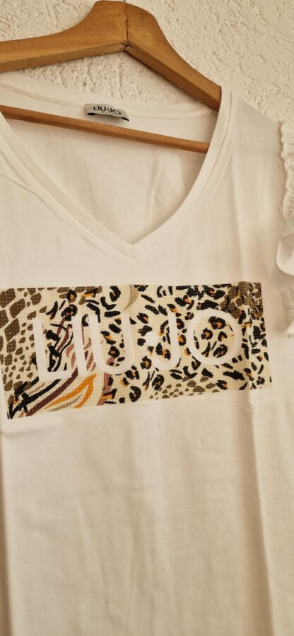 S/M - Liu Jo shirt wit print in steentjes (0525meg5) - Afbeelding 5