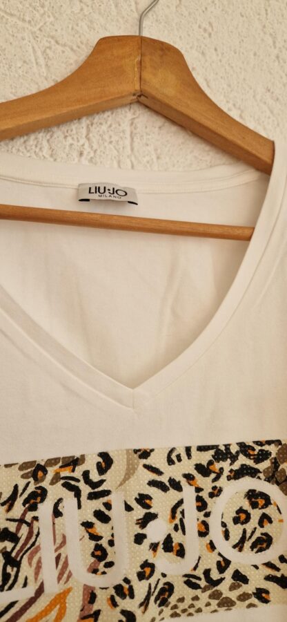 S/M - Liu Jo shirt wit print in steentjes (0525meg5) - Afbeelding 7