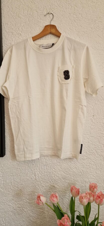 S - Silvian Heach shirt wit sierzakje (0525meg5)