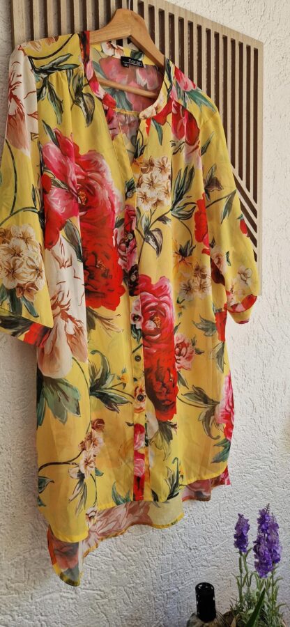 44 - Norah lange blouse geel bloemen (0525kh) - Afbeelding 3