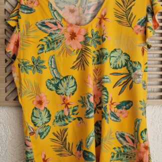 44 - Norah blouseshirt bloem geel (0525kh)