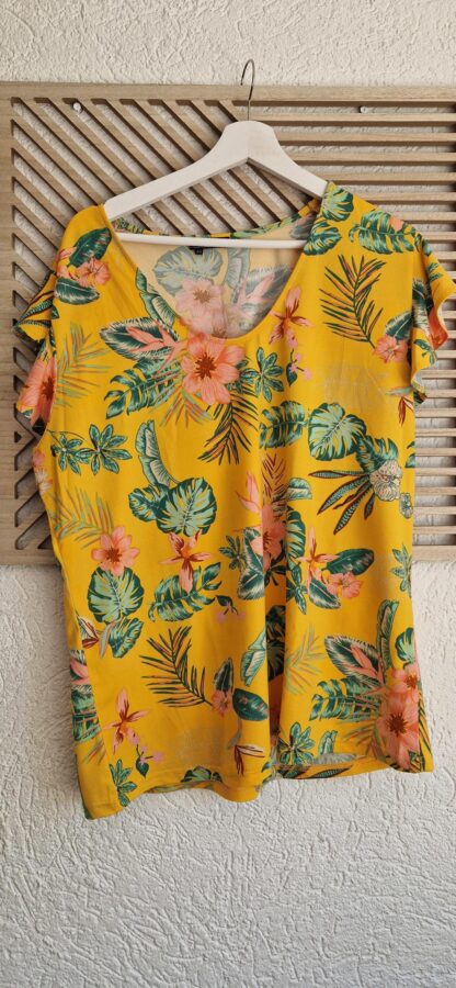 44 - Norah blouseshirt bloem geel (0525kh)