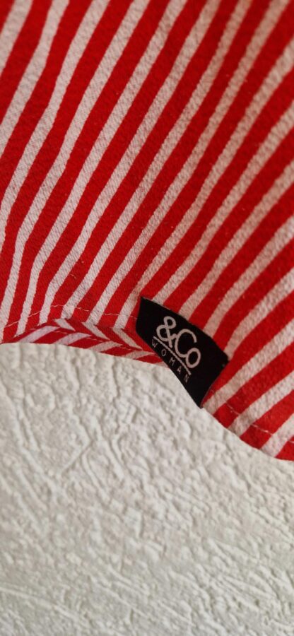 XXL - & Co Woman blouse rood wit streep (0525kh) - Afbeelding 4