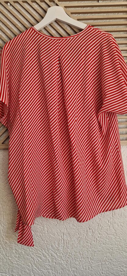 XXL - & Co Woman blouse rood wit streep (0525kh) - Afbeelding 6