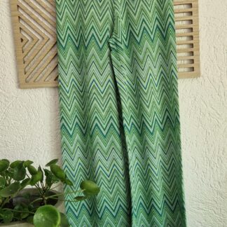 XS - Costes broek groen patroon (0525meg7)