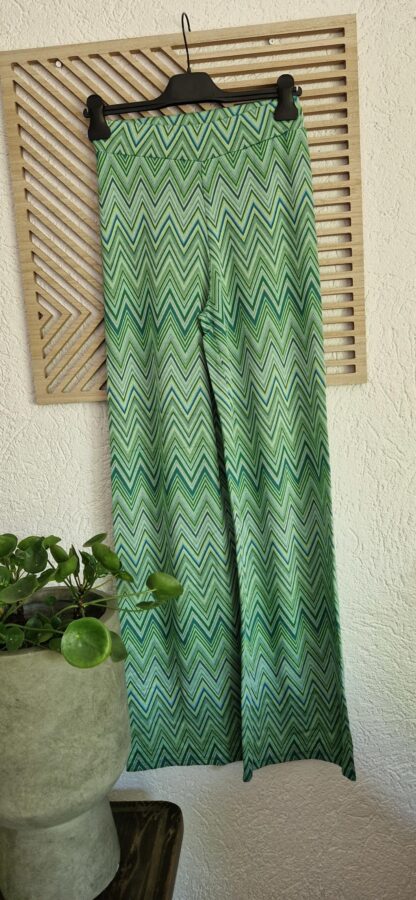 XS - Costes broek groen patroon (0525meg7)