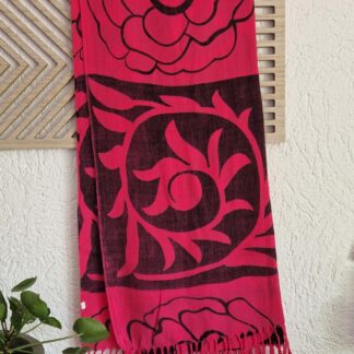 Roze sjaal met print (0525meg7)