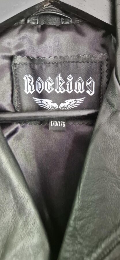 170 176 - Rocking leren jack zwart (0525meg7) - Afbeelding 5