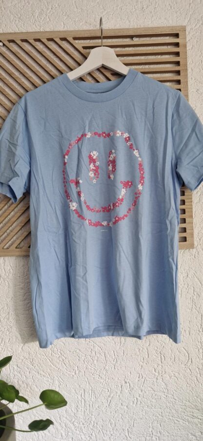 S - Ganni shirt lichtblauw print (0525meg7)