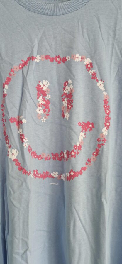 S - Ganni shirt lichtblauw print (0525meg7) - Afbeelding 3