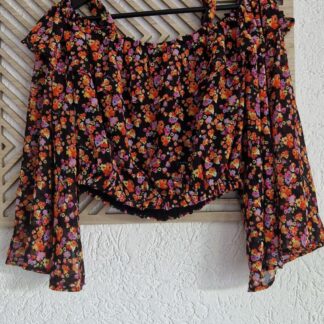 158 - Pinko schouder top bloementjes (0525meg7)