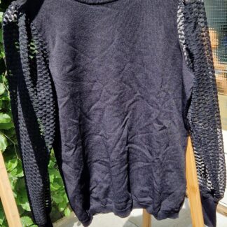 L - Eksept trui zwart mooie mouw (0525sh4)