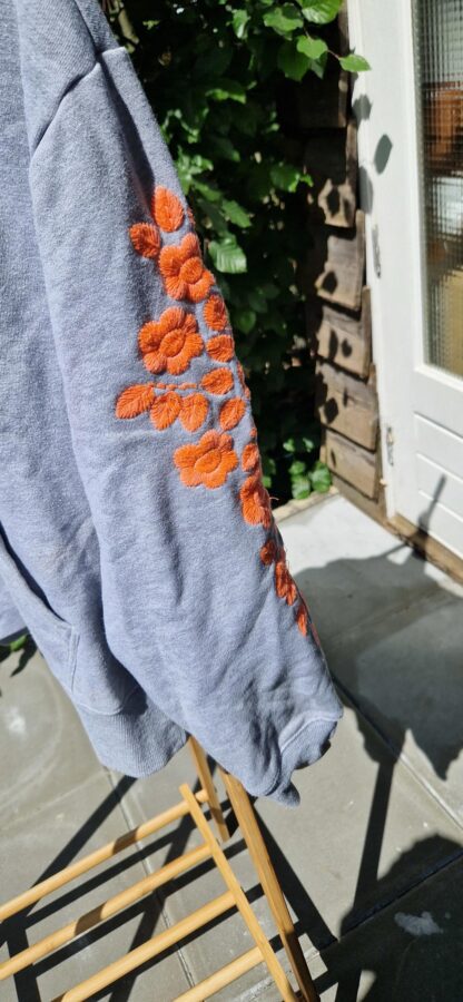 S - Day x fee G sweater neon embroidery hoody grijs (0525sh4) - Afbeelding 3