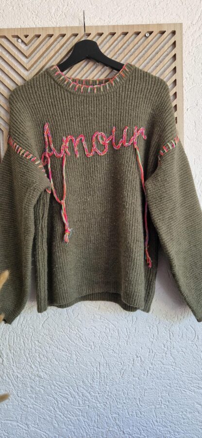 M - Trui groen amour (0525sh4)
