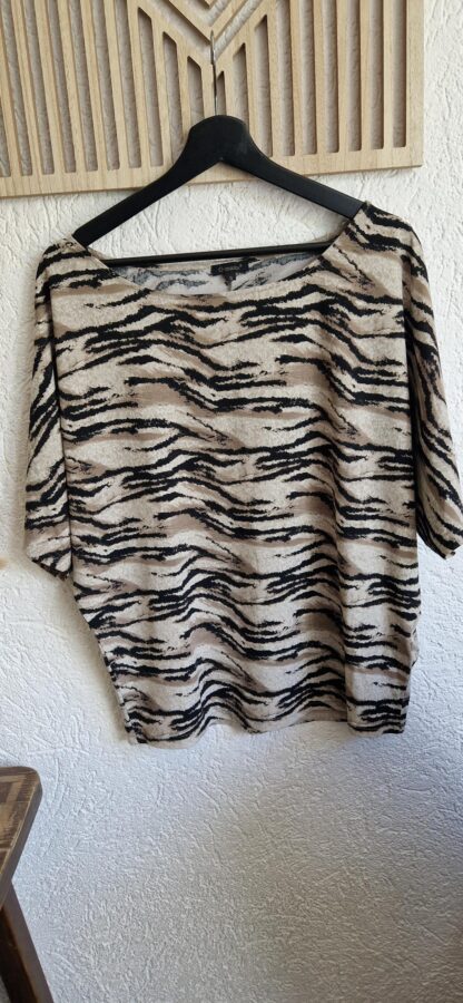 S - G-Maxx shirt zwart beige print (0525sh3)