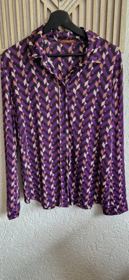 L - G. Ricceri blouse travelstof paars (0525sh3)