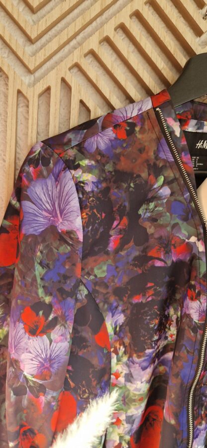 38 - H&M zomerjas of overjasje paarse bloemen nieuw (0525may1) - Afbeelding 4