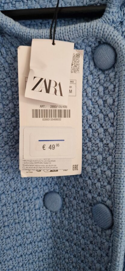 S ipv M - Zara vestjas blauw nieuw (0525may1) - Afbeelding 3