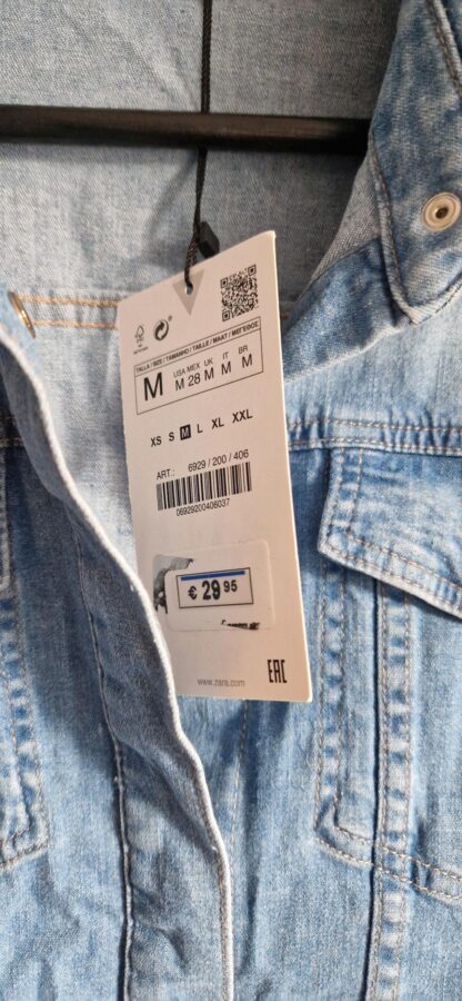 S(M) - Zara jeansblouse nieuw (0525may1) - Afbeelding 4