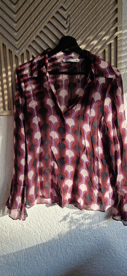 M - Zara blouse paars roze nieuw (0525may1) - Afbeelding 2