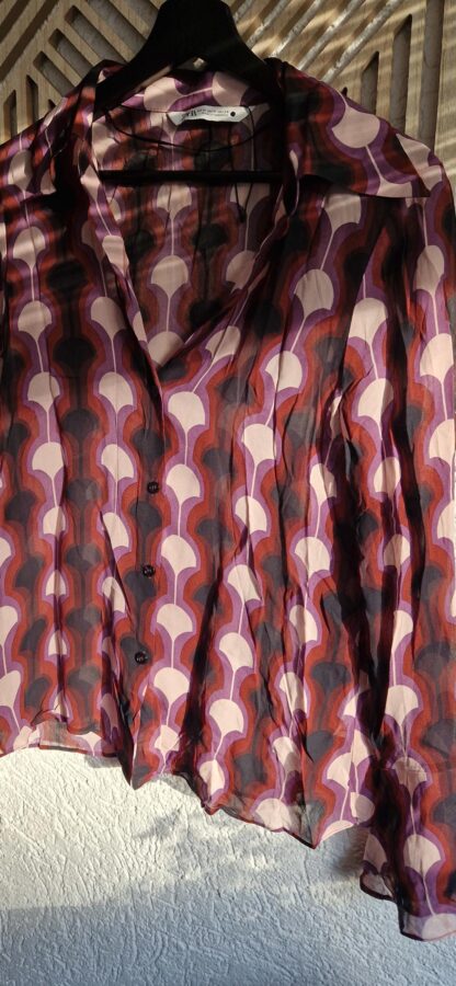 M - Zara blouse paars roze nieuw (0525may1)