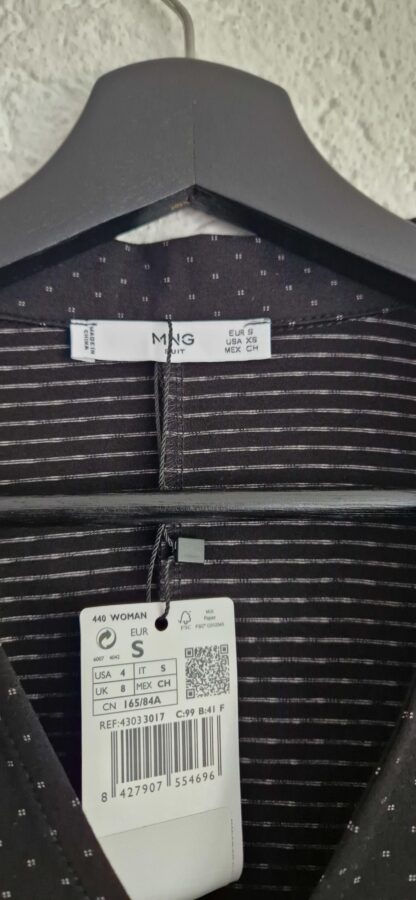 S - Mango jurk zwart printje nieuw (0525may1) - Afbeelding 3