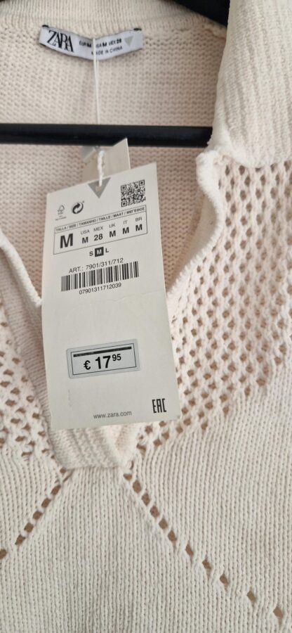 XS/S ipv M - Zara kort truitje wolwit nieuw (0525may1) - Afbeelding 6