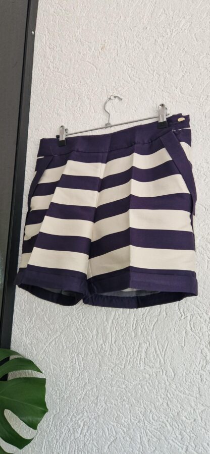 38 - H&M short marineblauw roomwit nieuw (0525may1) - Afbeelding 3