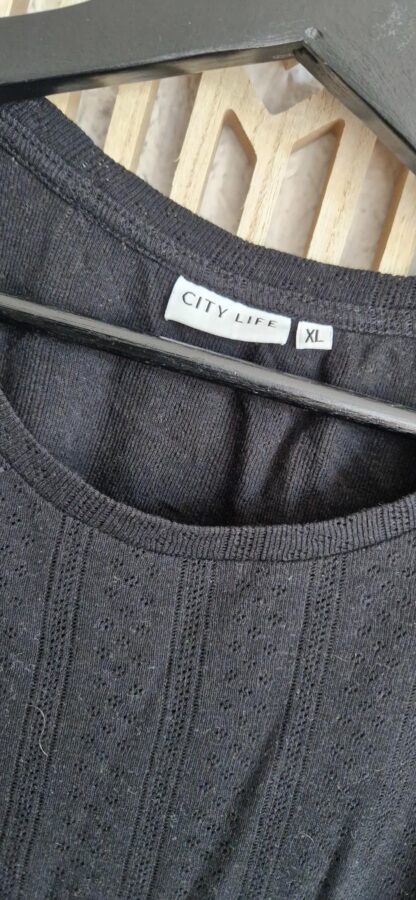 XL - Citylife zwart shirt broderie (0525sh3) - Afbeelding 4