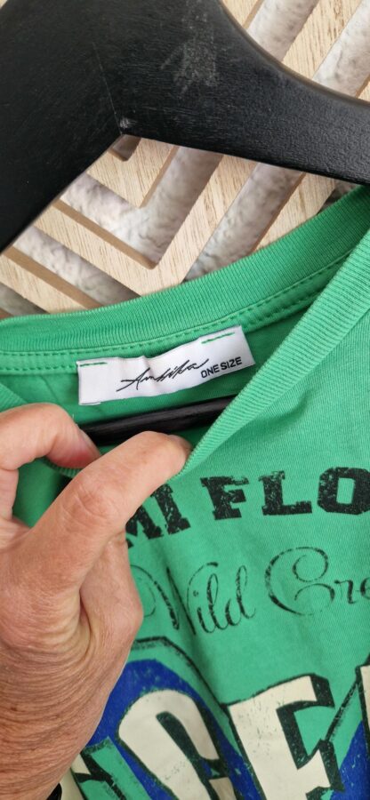M/L - Ambika shirt groen print (0525sh3) - Afbeelding 5