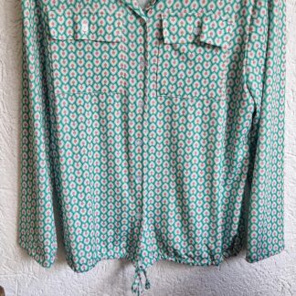 S - Made in Italy blouse groene print (0525sh3)
