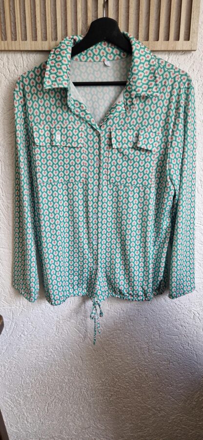 S - Made in Italy blouse groene print (0525sh3)