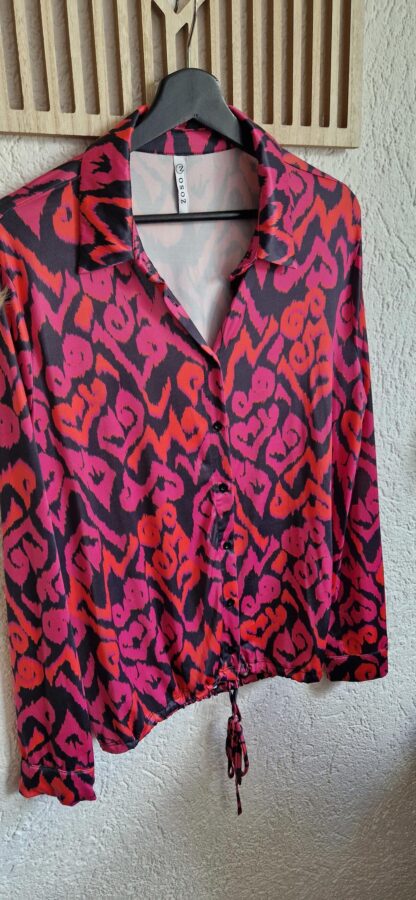 L -Zoso blouse travelstof roze print (0525sh3) - Afbeelding 3